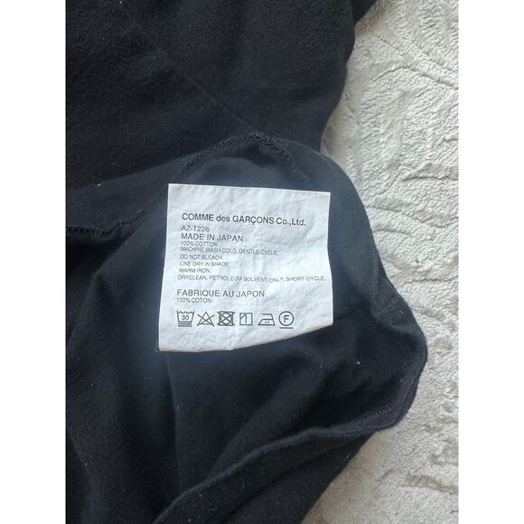 Black Graphic Tee Comme des Garçons Play Double Heart Logo Size M - Picture 4 of 6